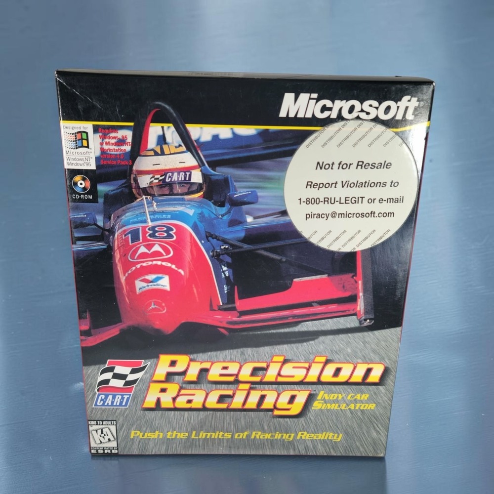 New Microsoft Precision Racing Indy Car Simulator 1997 Windows CD Rom Game